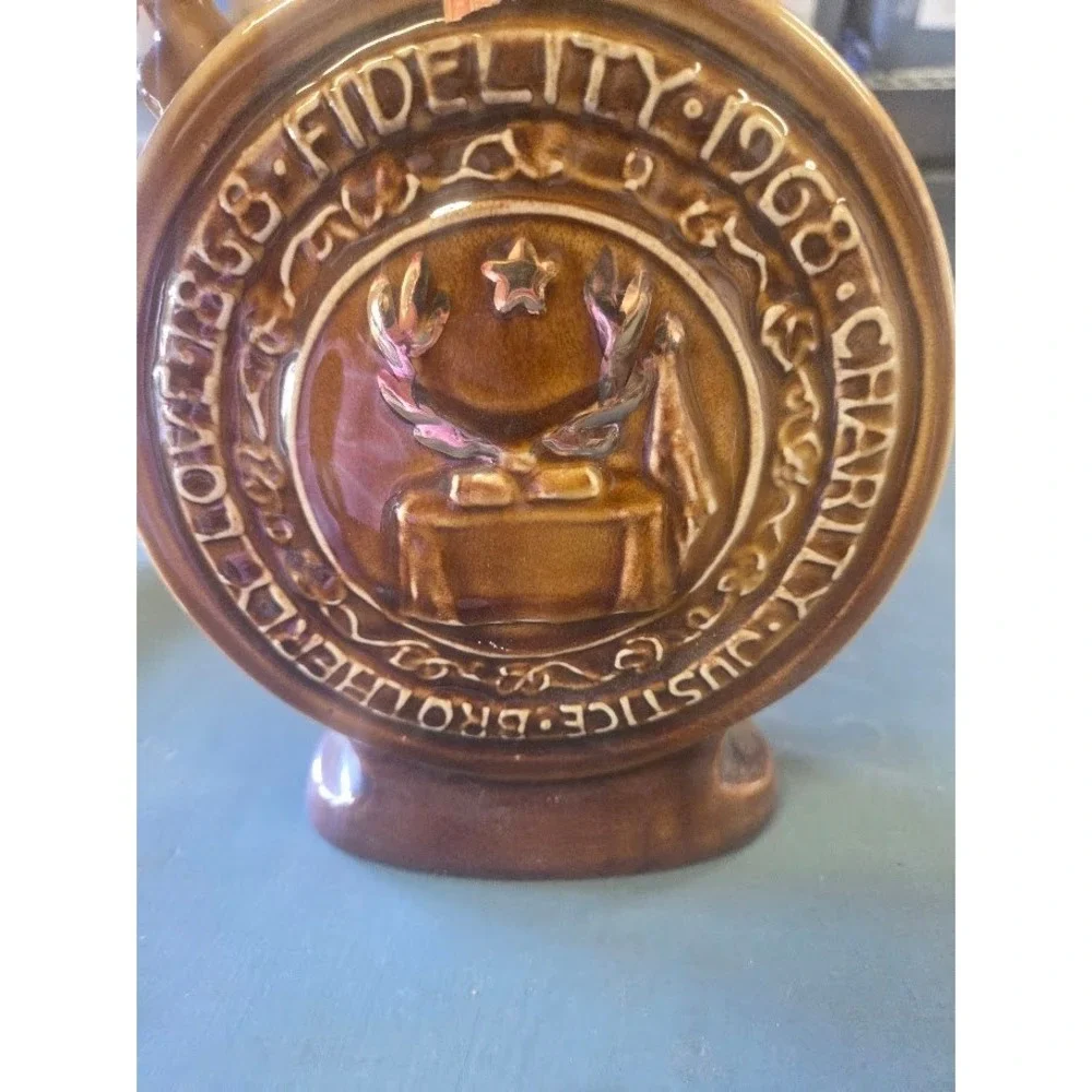 Jim Beam BPOE Elks Centennial 1868-1968 Decanter Regal China Liquor Bottle Empty